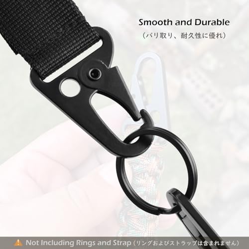 Enlarged Mouth Clips - Heavy Duty Snap Hooks 1" Black (6-Pack)
