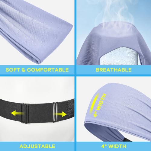 Adjustable Cooling Headband for Women - Purple Sweatband