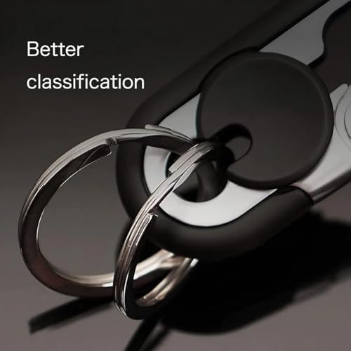 Personalized Stainless Steel Car Keychain Set - Black, Blue, Orange