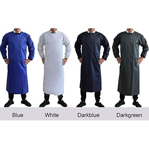 Waterproof Aprons with Long Sleeves, Chemical Resistant Aprons for men MD008Blue