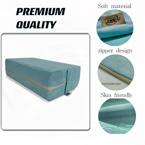 Yoga Bolster Pillow for Meditation - 20x12x6 Green Cushion