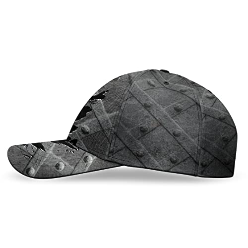 Gosify Black Skull Baseball Cap for Men - Grim Reaper Old Metal Flag, Adjustable