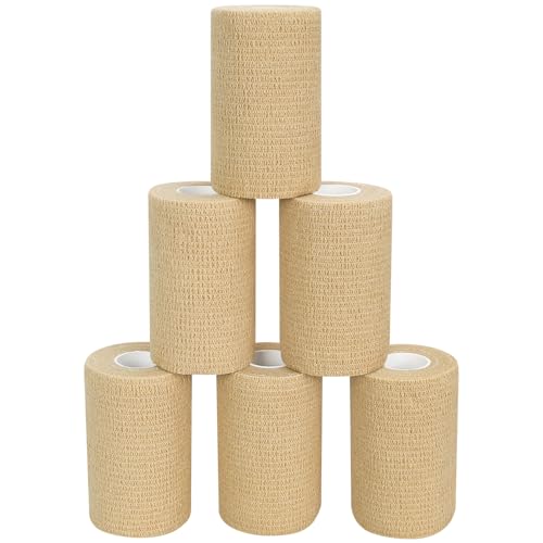 Self-Adhesive Bandage Wraps - 6pcs Skin Color 3in x 5 Yards
