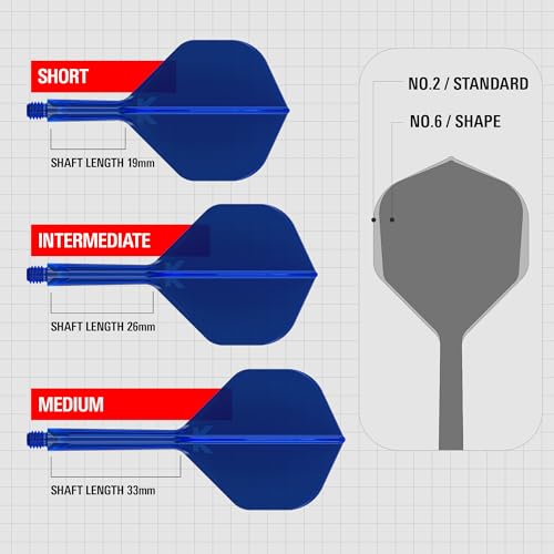 K-Flex Integrated Dart Flights & Shafts - Medium (33mm) - Blue