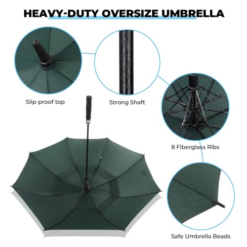 Windproof Waterproof Golf Umbrella - 54-72 Inch Auto Open