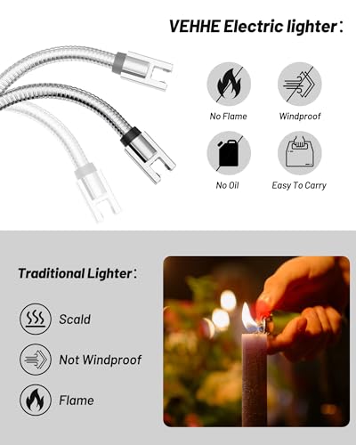 USB-C Rechargeable Electric Candle Lighter with Flexible Neck - Black