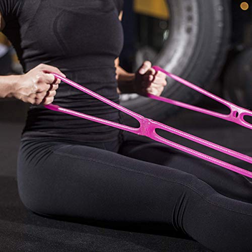 LACANEA Pink Adjustable Resistance Exercise Band Set for Full Body Workout & Physical Therapy