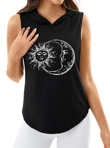 Women's Sleeveless Hoodie Workout Tank Top with Open Sides