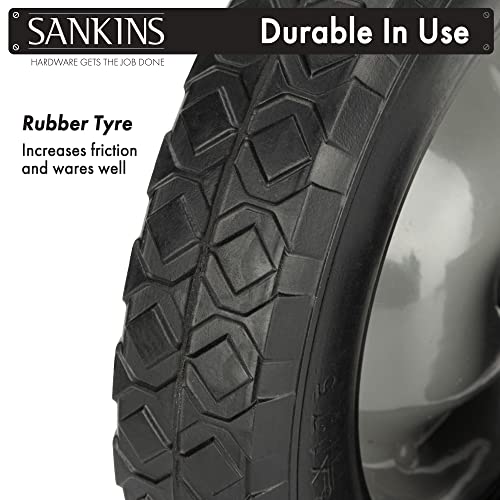 Gate Wheel 8" Rubber Gate Caster Heavy Duty Gate Helper Support Wheel Side Mount for Swing Gate Metal Tube Fence Chain Link Gate,Fits 1-5/8" to 2" O.D. Round Tube Gate Frames(1 Pack)
