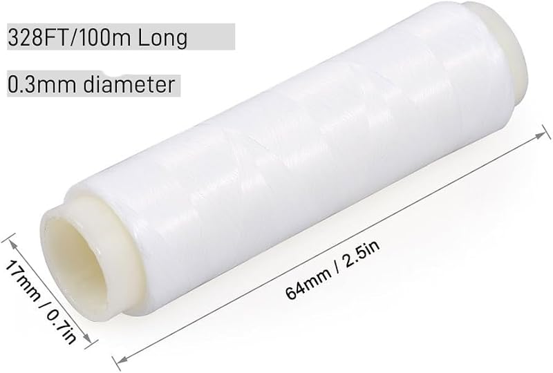 Elastic Fishing Bait Thread - 0.3mm Clear Nylon Bait Saver Line - 328FT