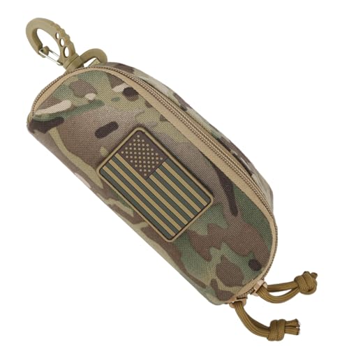 Tactical Molle Glasses Pouch | Semi-rigid Shell with Flag Patch