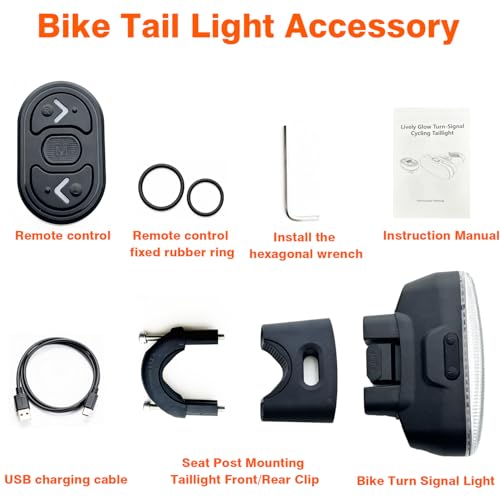 POSIKO Smart Bike Tail Light with Wireless Turn Signals, IP65, USB-C Rechargeable
