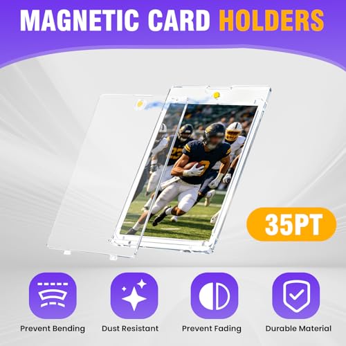 Magnetic Card Holder Sleeves - 12 Pack of 35pt Protectors