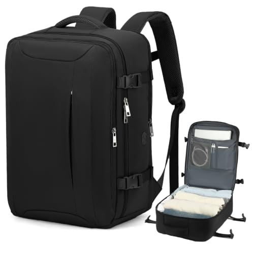 Lossga 30L Travel Backpack — Airline-Approved Personal Item 18x14x8 (Black)