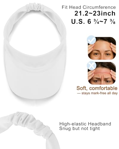 ROYBENS White Sun Visor for Women & Men Summer Lightweight Sports Hat