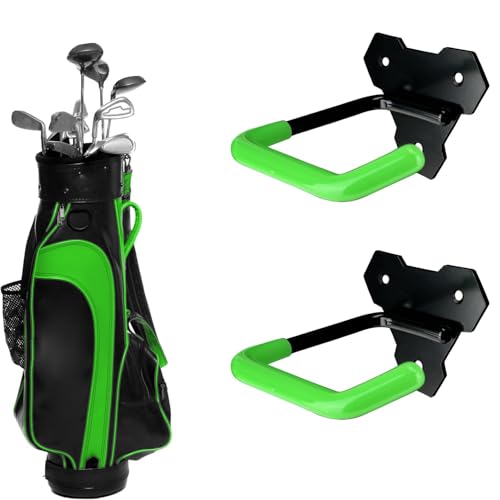 FEYRUN Wall Mounted Golf Bag Hook Black – Dual Bag Holder