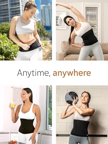 CU Copper Slim Waist Belt for Women - Medium Black Tummy Control & Sweat-Enhancing Workout Belt