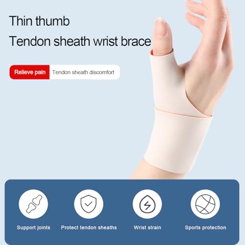 Thumb Wrist Brace Left Hand - Adjustable Compression Sleeve for Pain Relief - Medium Left / Nude