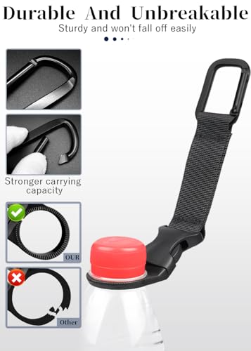 Portable Water Bottle Clip Holder - 2PCS Black Buckle Clip