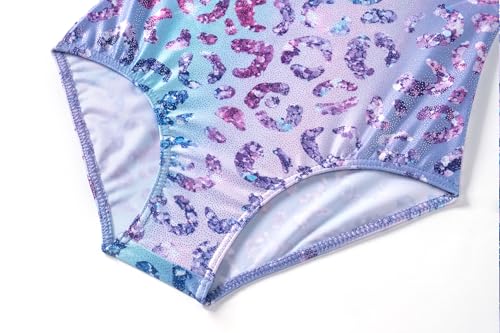 Girls' Sparkly Hollow Back Gymnastics Leotard with Shorts - Ages 3-11