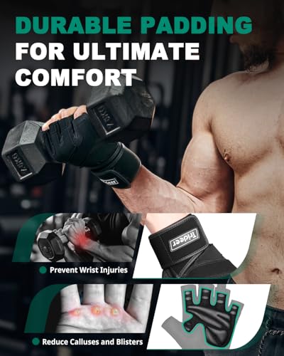 Weight Lifting Gloves with Wrist Support - Black, Large