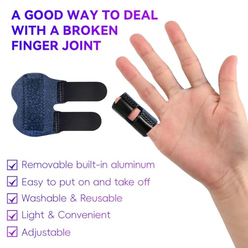 Adjustable Finger Splint for Trigger Finger & Arthritis - 2 Pack, Blue