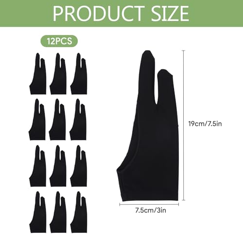Artist Drawing Gloves for Right and Left Hand,Palm Rejection Digital Writing Gloves,Artist Glove With Two Finger