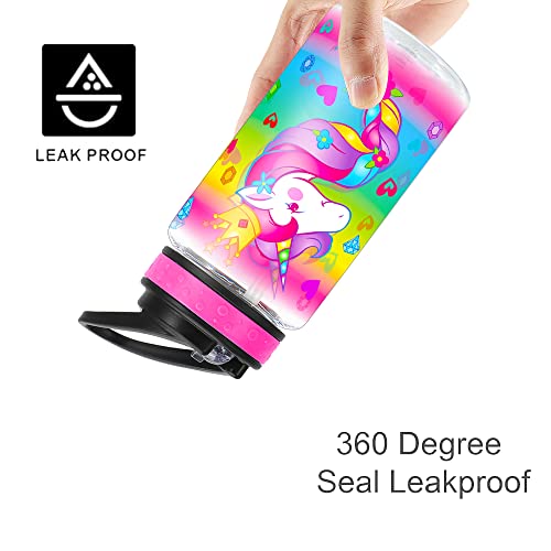 15oz Unicorn Water Bottle for Kids - BPA Free, Leak Proof