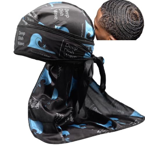Silk Durag for Men - Premium Breathable Hair Wrap - Black