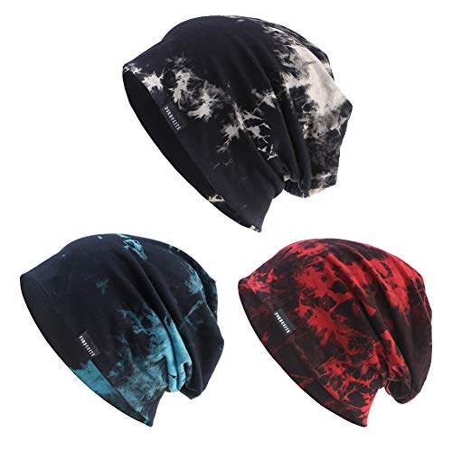 Wimdream Men's Slouchy Beanie Hat Thin Baggy Summer Skull Cap - One Size Black/Claret