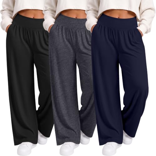 Neer Plus Size Yoga Pants 3 Pack for Women - Black, Grey, Navy, 3X-Large