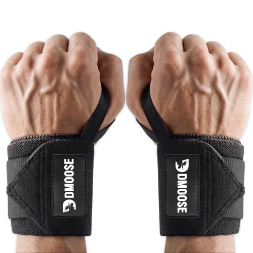 Heavy Duty Weightlifting Wrist Wraps with Thumb Loop - Black / 18"