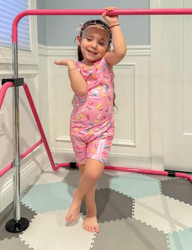 Gymnastics Leotard for Girls 2-9Y with Shorts - Rainbow Candy