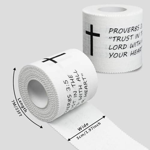 Christian Athletic Tape - White, 2 In x 23 Ft, Motivational Design