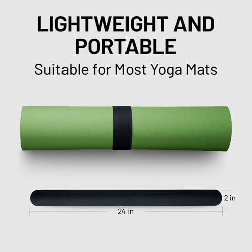 Yoga Mat Strap - Heavy-Duty Clasp for Most Mats - Black