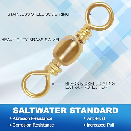 Fishing Barrel Swivels - 50PCS High Strength Stainless Steel 10#