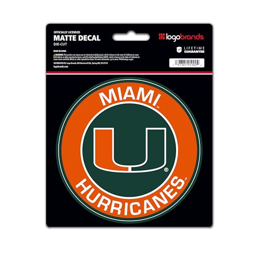 Miami Hurricanes Vinyl Car Decal - 4 Inch Sticker