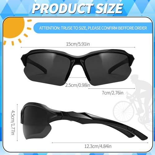 Polarized Sports Sunglasses - UV400 Protection, Lightweight Half-Frame - Green, Orange, Navy, Black