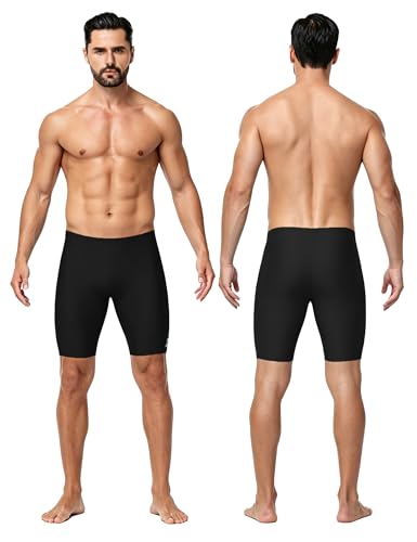 Men's Swim Jammers, 8-9 Inch Racing Training Swimming Shorts UPF 50+