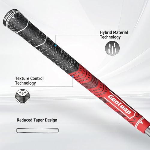 Geoleap Golf Grip Set of 13 with All Repair Kits - Midsize, All-Weather Traction