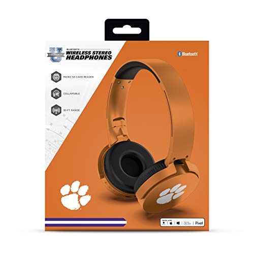 Bluetooth Headphones with Microphone - Clemson Tigers Colors