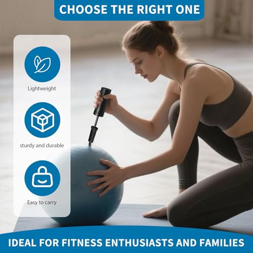 Portable Exercise Ball Pump - Hand Inflator for Yoga & Fitness Balls