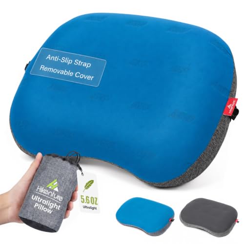 Hikenture Ultralight Inflatable Camping Pillow with Removable Cover - Blue