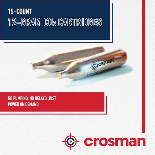 12-Gram CO2 Cartridges for Air Rifles, Pistols & Paintball - Leak-Free, Durable Metal - Made in USA