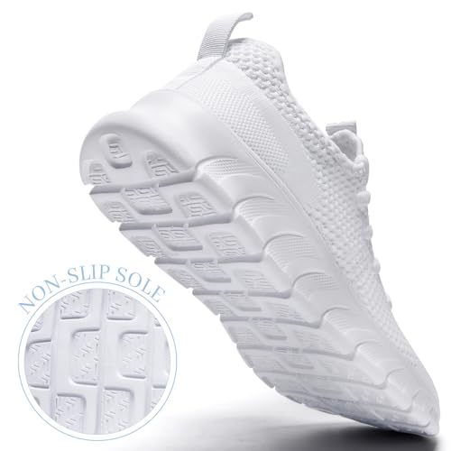 RJYWGS Unisex Tennis & Sports Sneakers - White, Men’s & Women’s Sizes 6/5