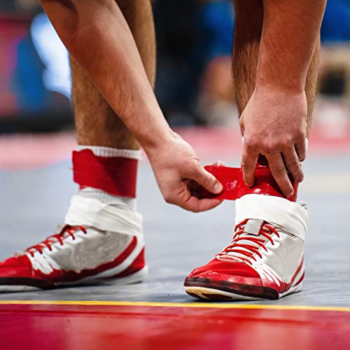 Wrestling Ankle Bands - 4PCS Red & Green Vinyl Scoring Bands