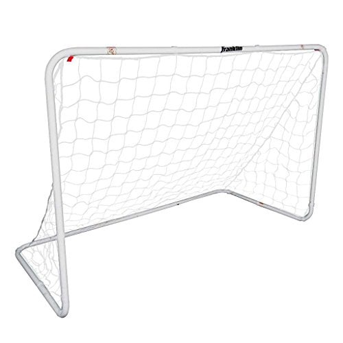 6' x 4' Quick-Setup Steel Soccer Goal - Non-Folding, White