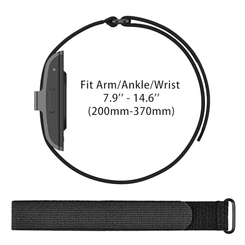 Nylon Loop Ankle/Arm/Wrist Band - Black, Soft Bicep Strap