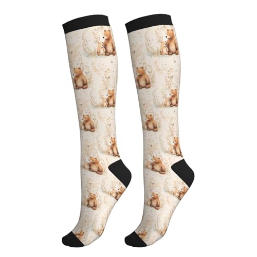 Compression Socks for Men & Women - Knee High Support - One Size Bear