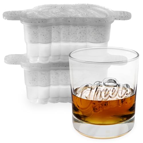 Cheers Ice Mold Set of 2 - Craft Ice Cube Molds for Whiskey & Cocktails